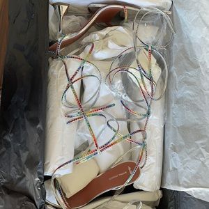 Amina Muaddi brand new AWGE silver